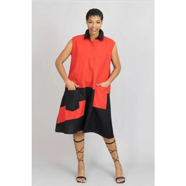 African Ankara Style Print Cotton Women Mid Length Dress Sundress