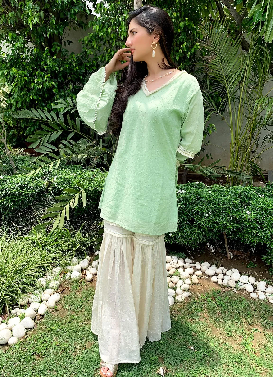 Aynoor Cotton Gharara Pants