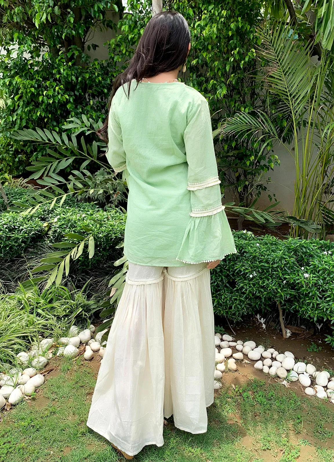 Aynoor Cotton Gharara Pants
