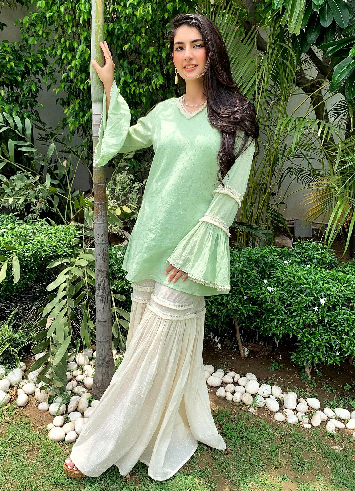 Aynoor Cotton Gharara Pants