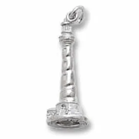Cape Hatteras Lighthouse, Nc Charm In 14K White Gold