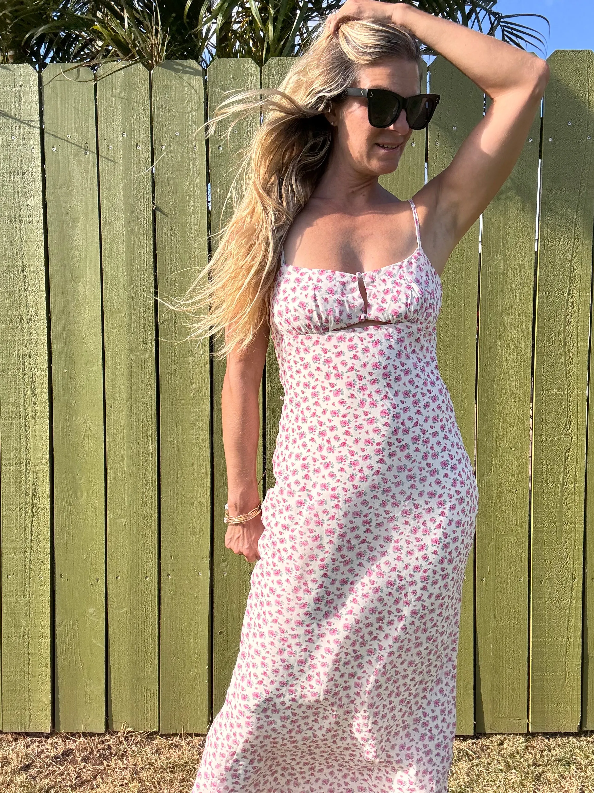 Ditsy Baby cutout maxi dress