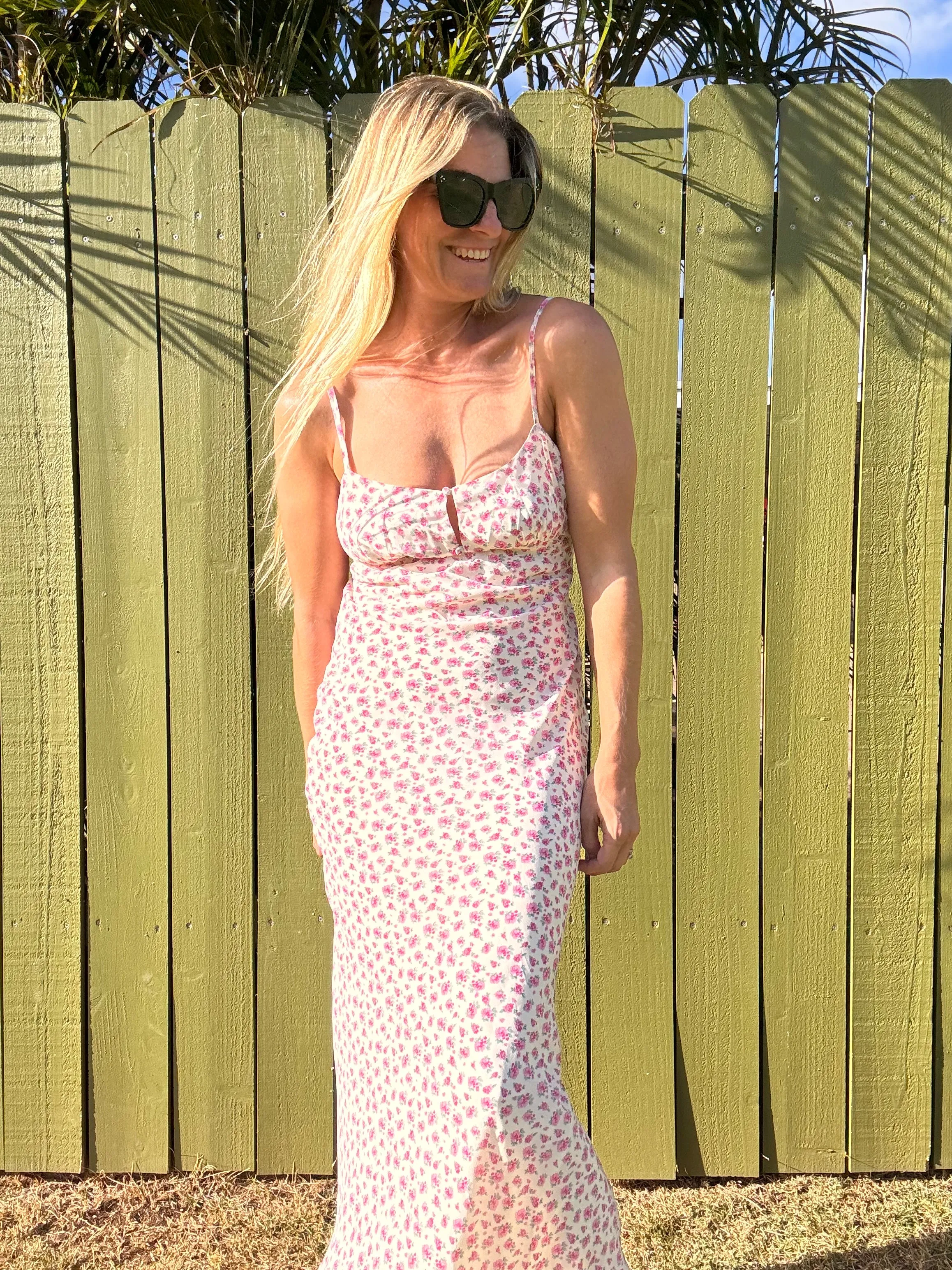 Ditsy Baby cutout maxi dress
