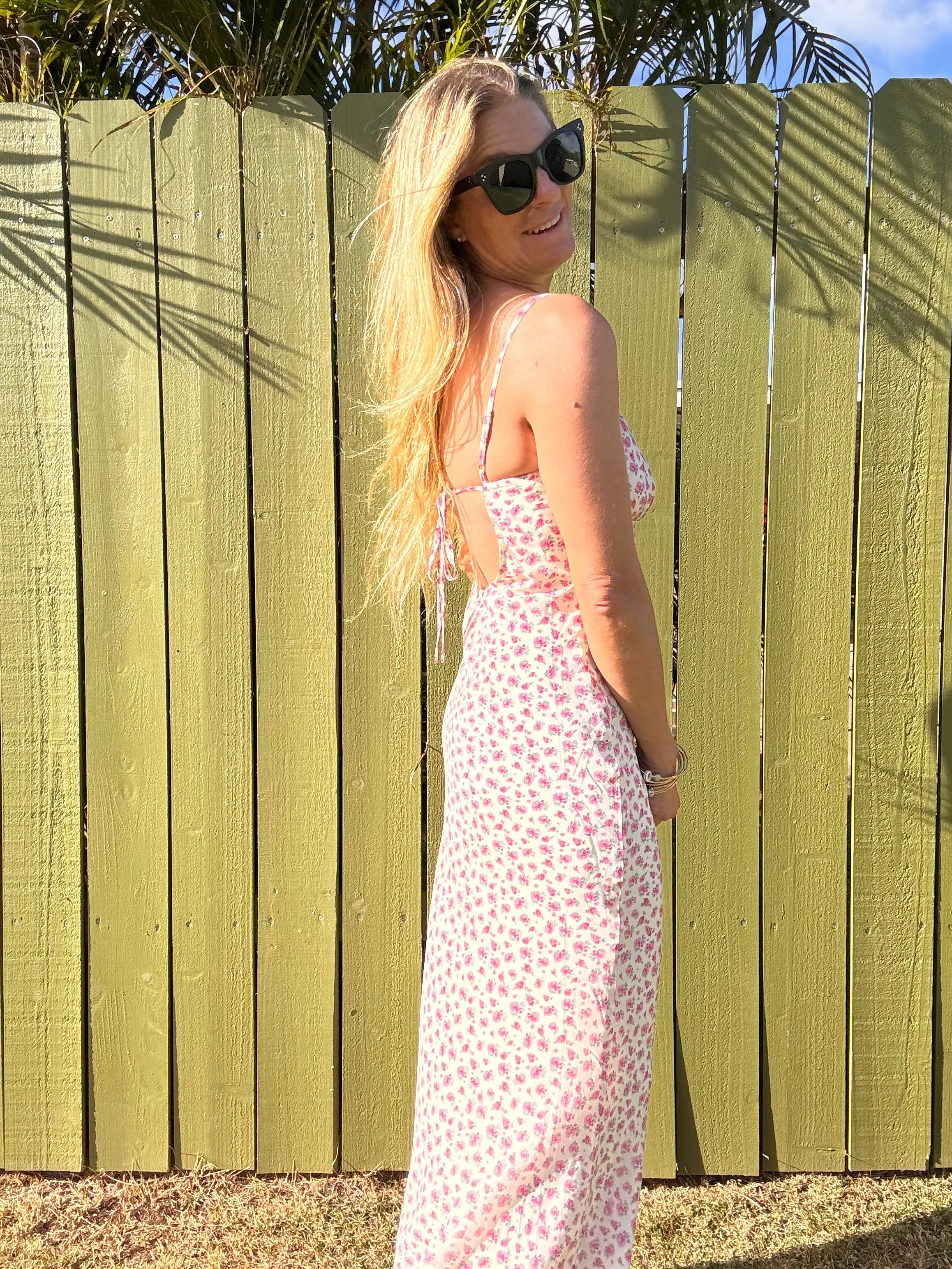 Ditsy Baby cutout maxi dress