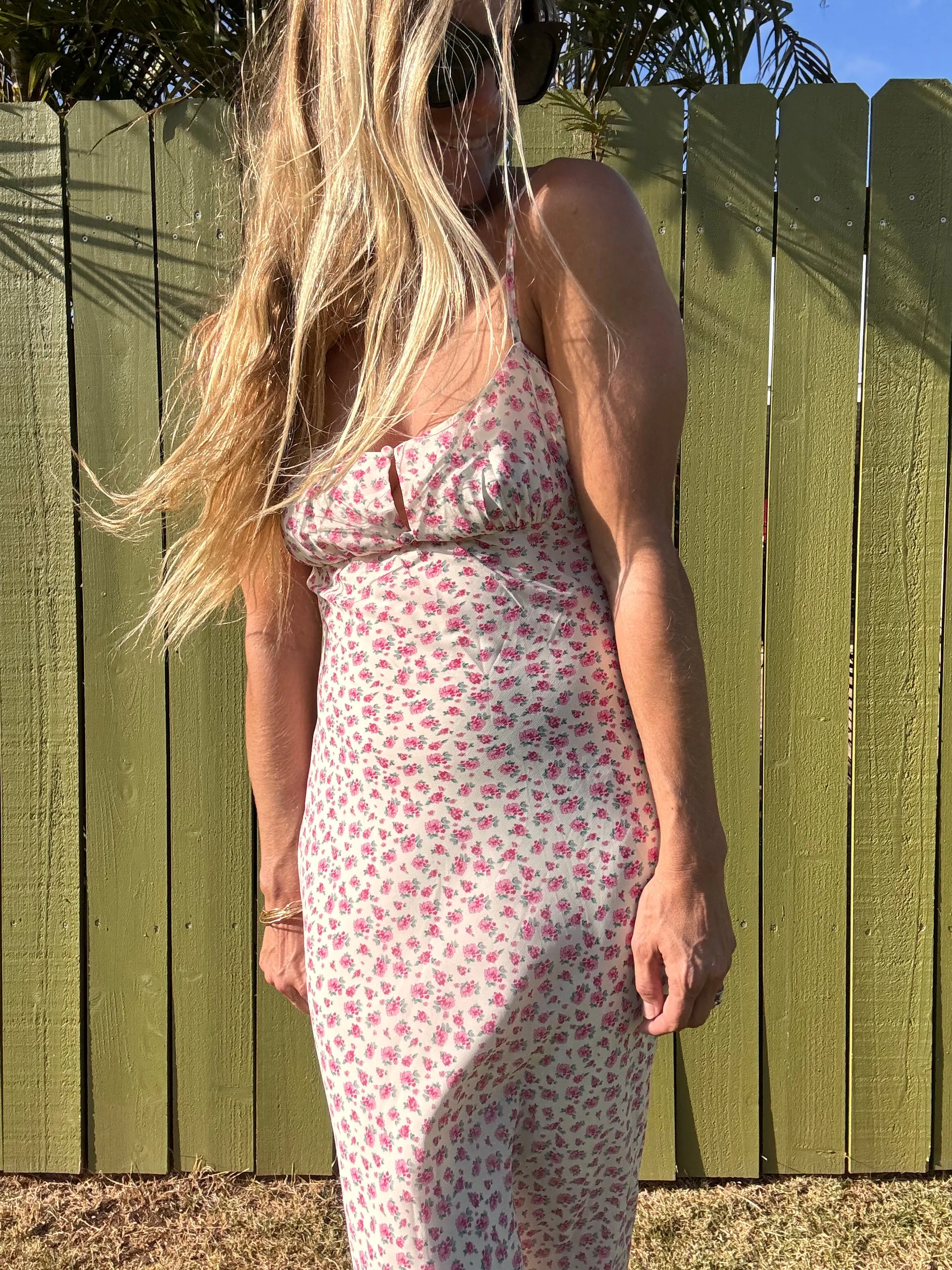 Ditsy Baby cutout maxi dress