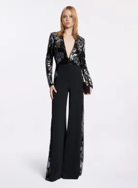 Embroidered Sequin Jumpsuit