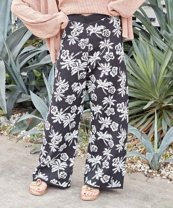 Floral Pattern Easy Pants