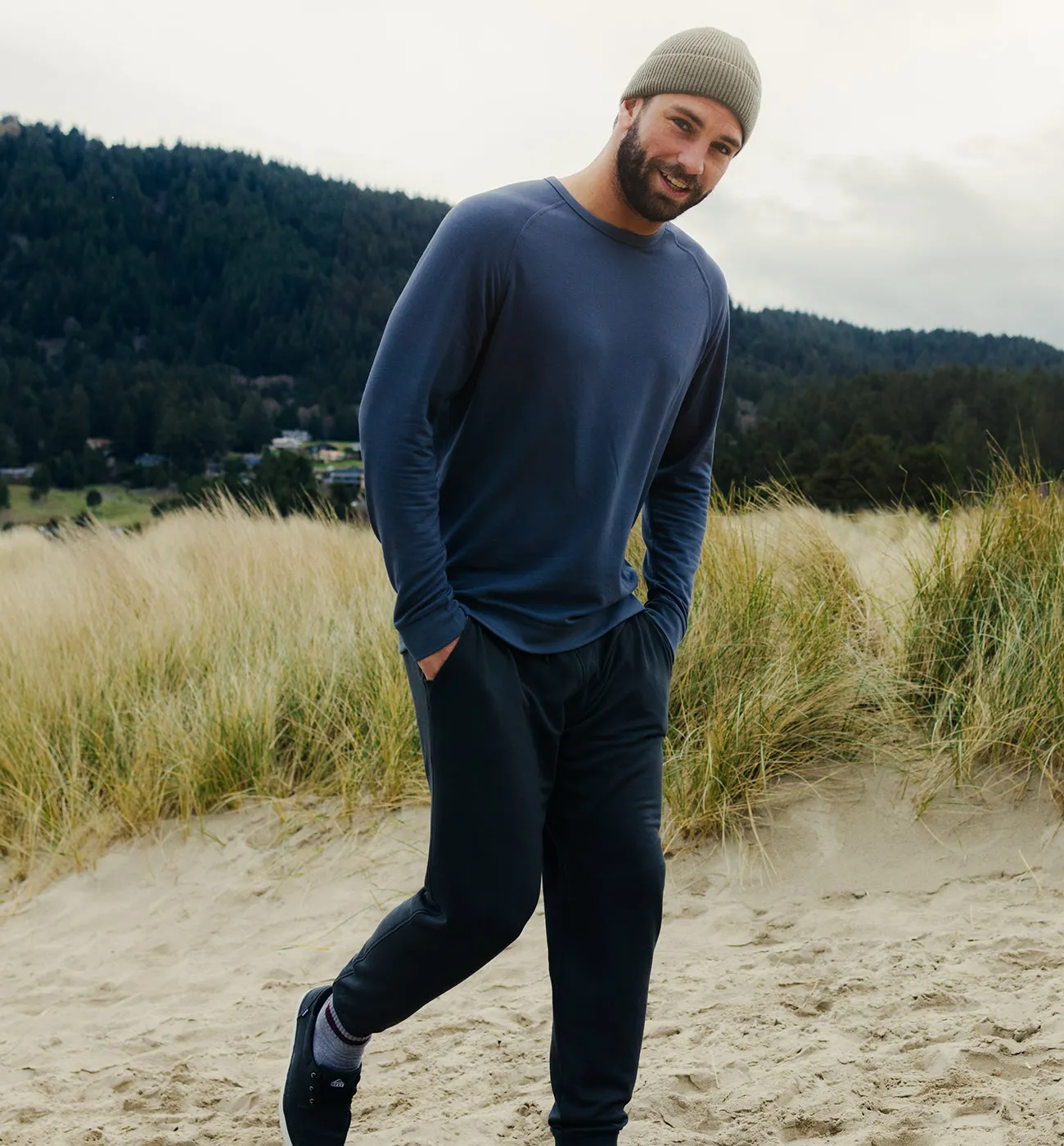 Free Fly Men's Bamboo Lightweight Fleece Jogger - Black Sand