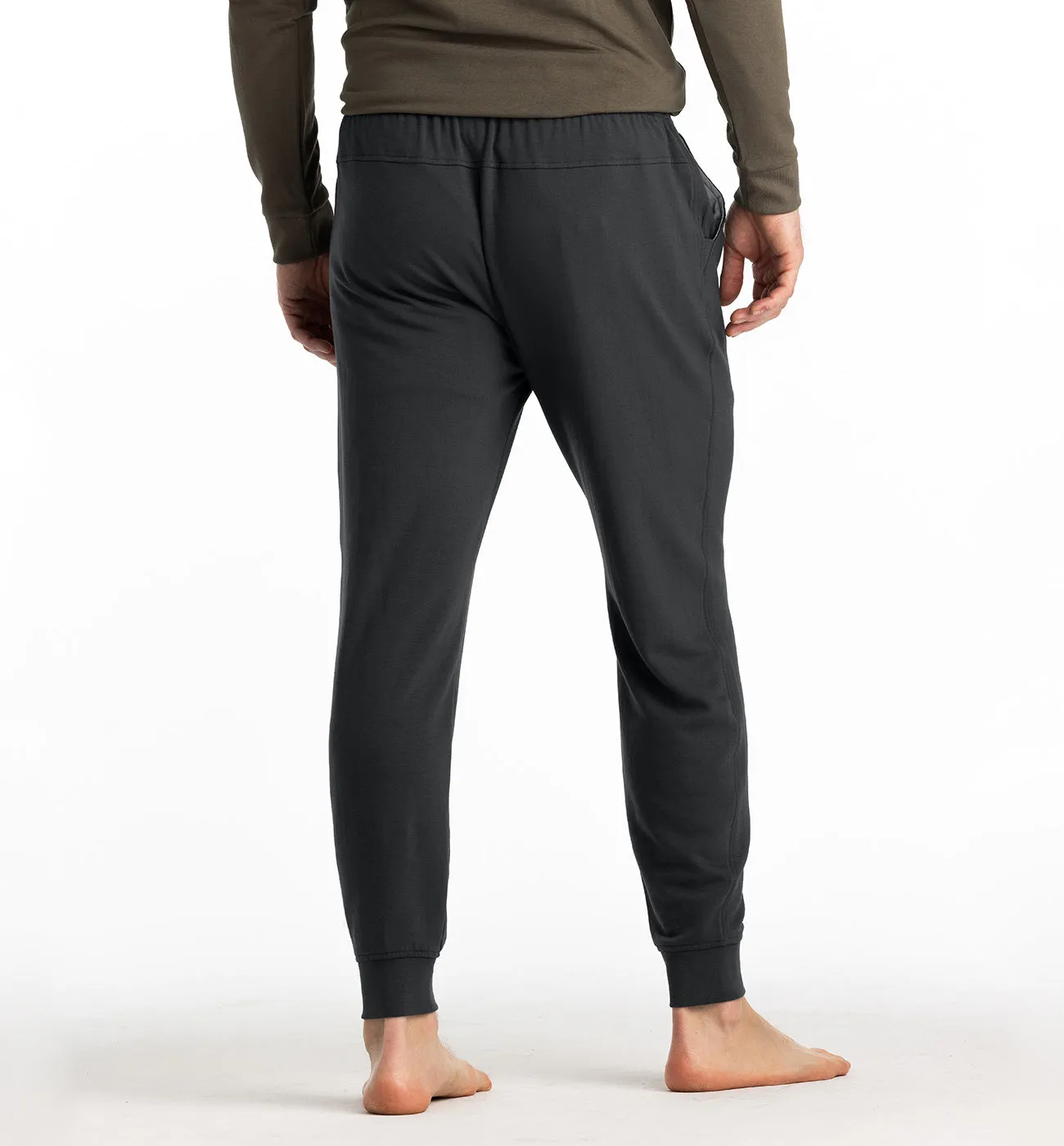 Free Fly Men's Bamboo Lightweight Fleece Jogger - Black Sand
