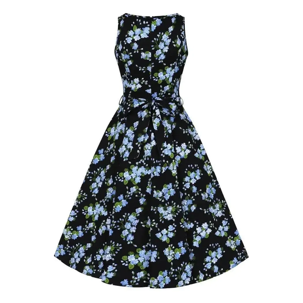 Hepburn Dress - Blue Floral
