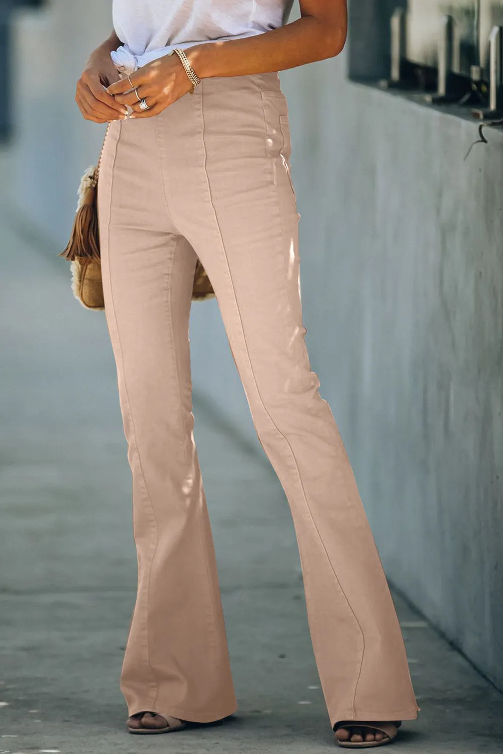 High Rise Bell Bottom Denim Pants