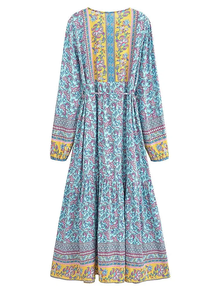 Juniper Floral Maxi Dress In Blue