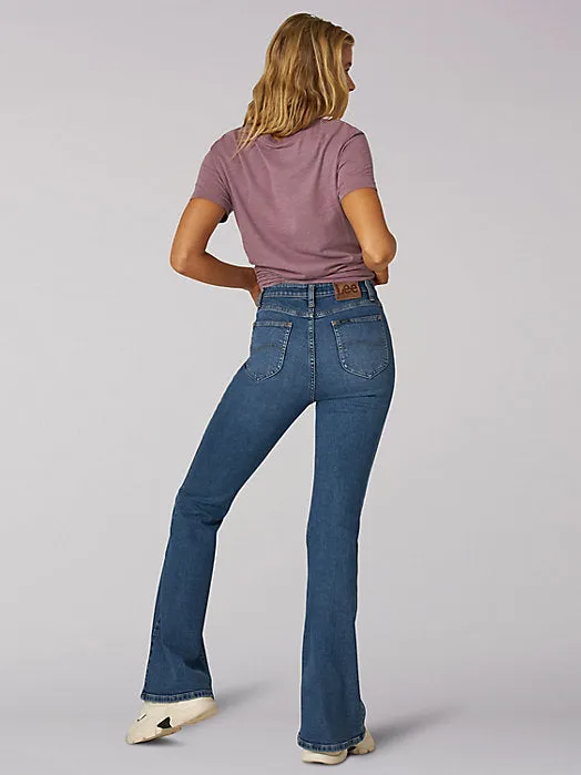 Lee Women's Heritage High Rise Slim Fit Flare Jean in Clear Cut