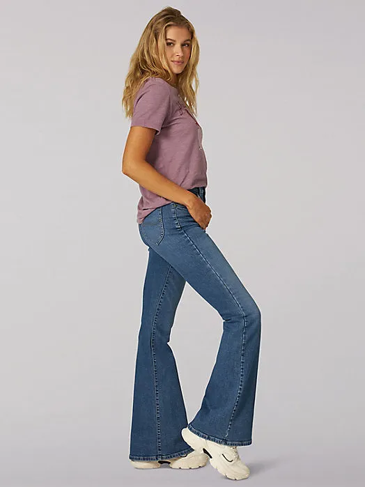 Lee Women's Heritage High Rise Slim Fit Flare Jean in Clear Cut
