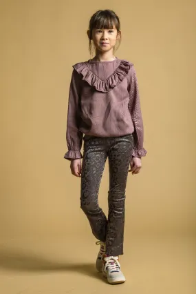 Like Flo Flo girls animal velvet flared pants