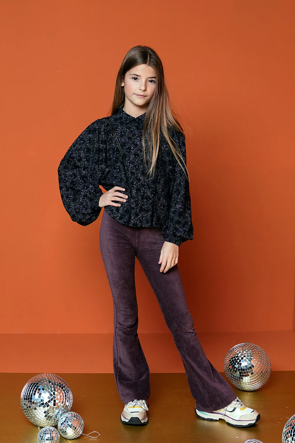 Looxs 10sixteen Rib Velours Flared Pants