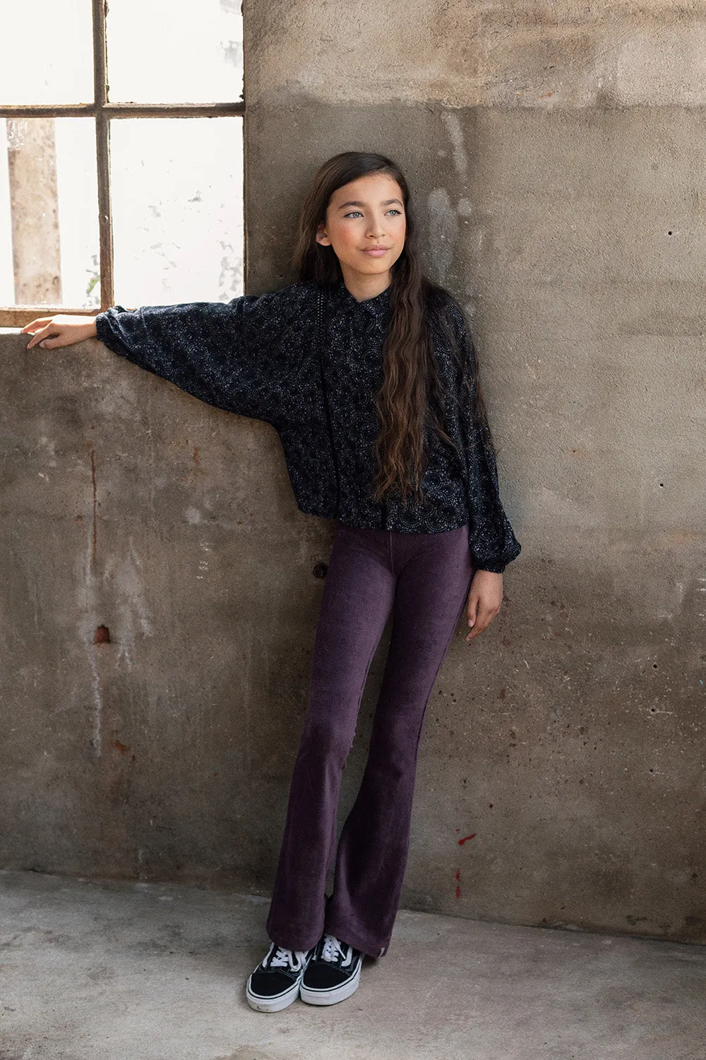 Looxs 10sixteen Rib Velours Flared Pants