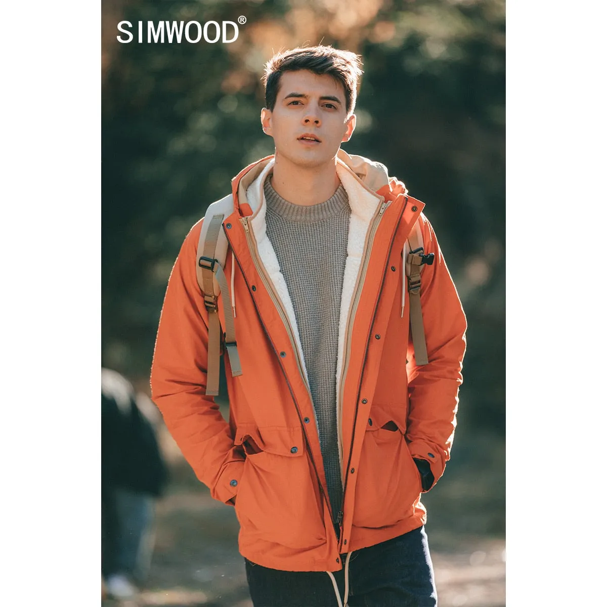 SIMWOOD Autumn Winter Fleece with Inner Removable Vest. Outerwear Coats for Men