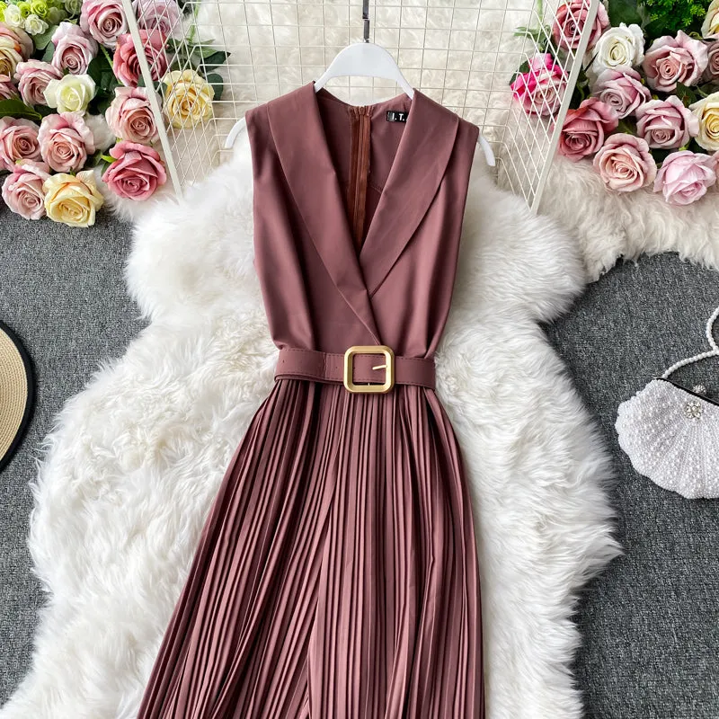 Suit Collar Flared Pants Jumpsuit
