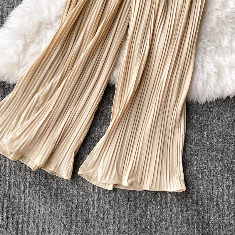 Suit Collar Flared Pants Jumpsuit