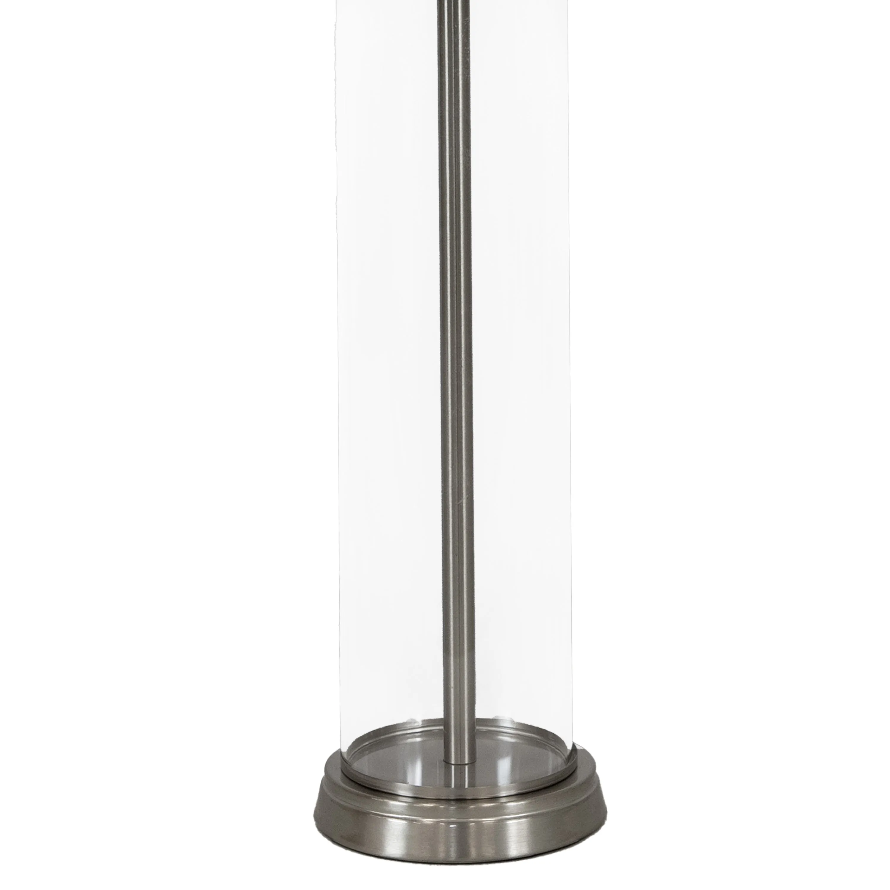 Sunnydaze Glass Cylinder Table Lamp Set of 2 with Shade - 27.75" H - Plug-In Electric