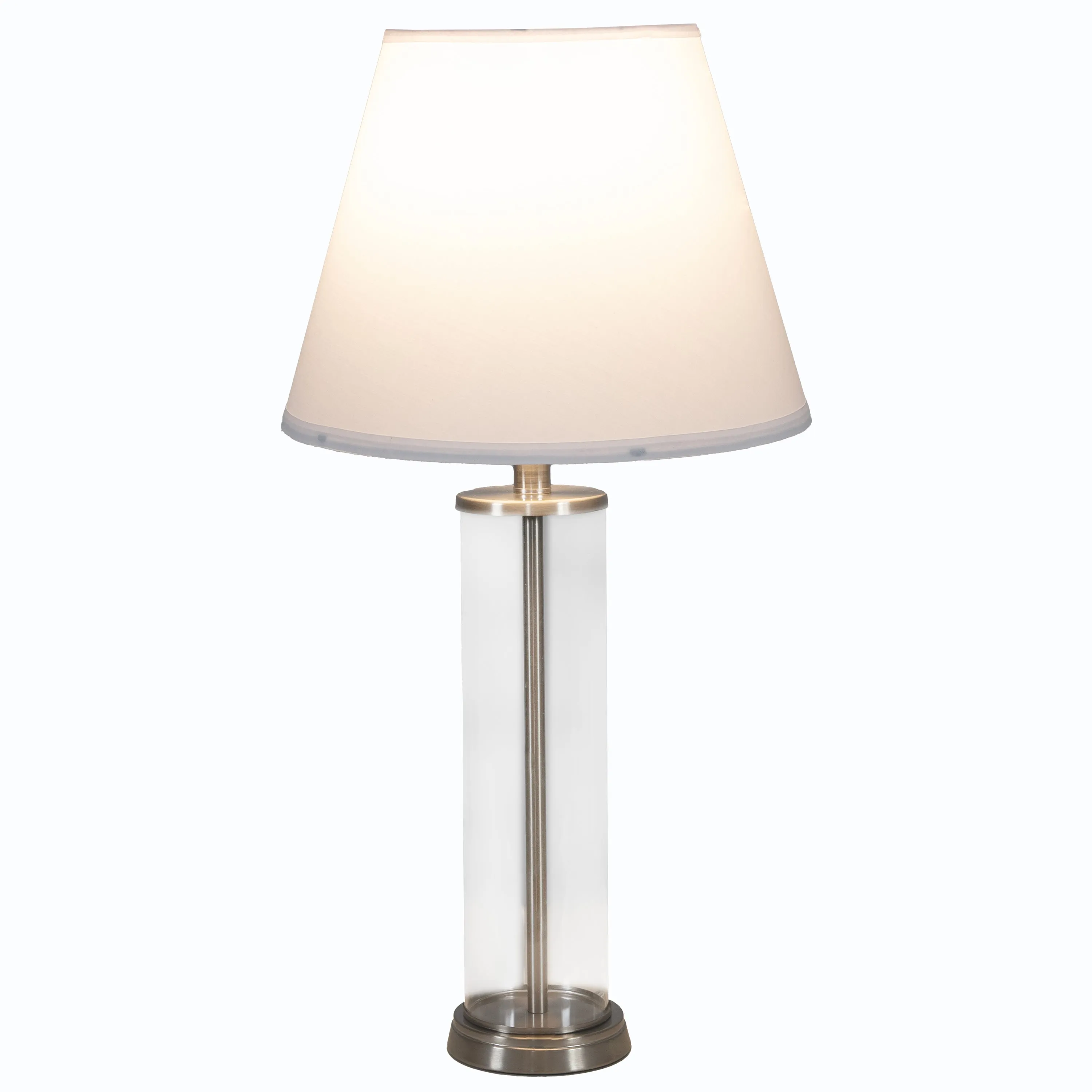 Sunnydaze Glass Cylinder Table Lamp Set of 2 with Shade - 27.75" H - Plug-In Electric