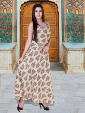 Women Cotton Printed Maxi Long Dress